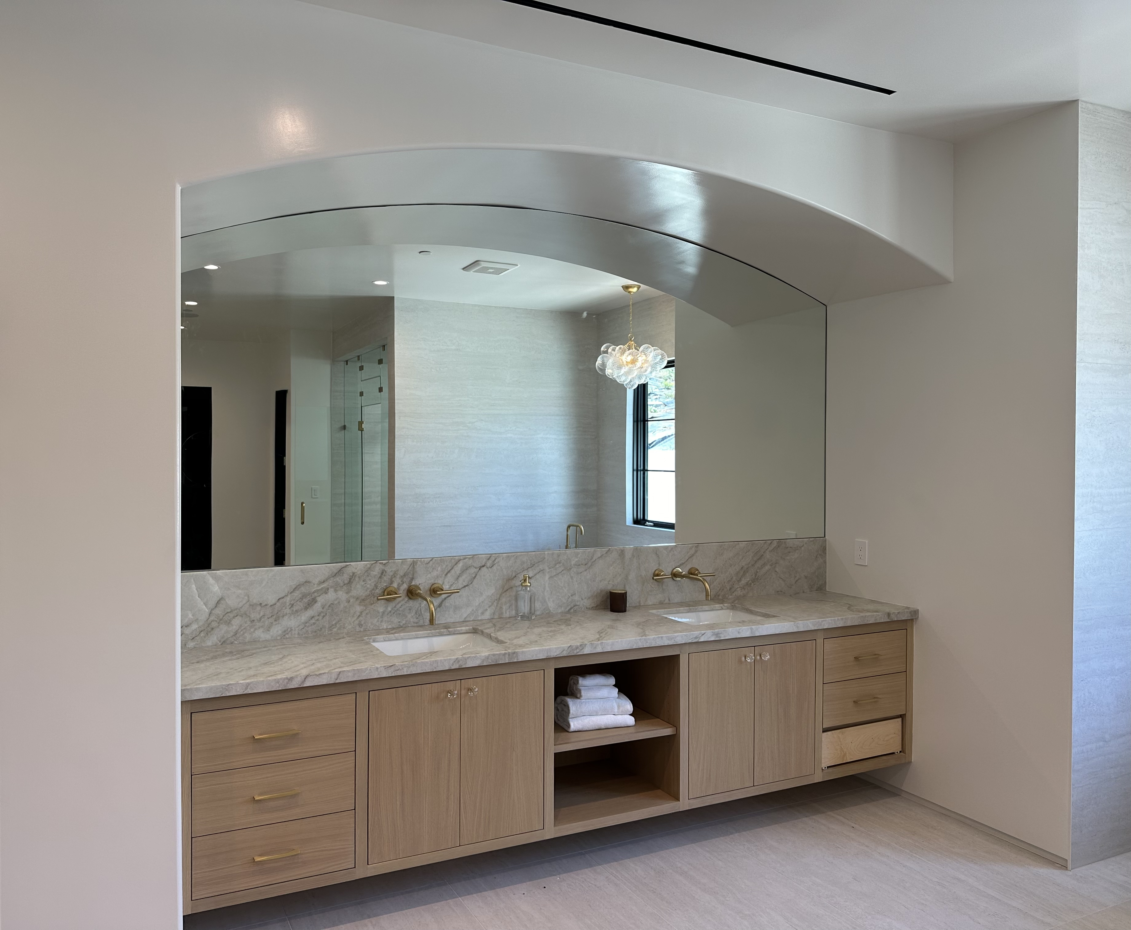 Custom mirror installed by DC Glass